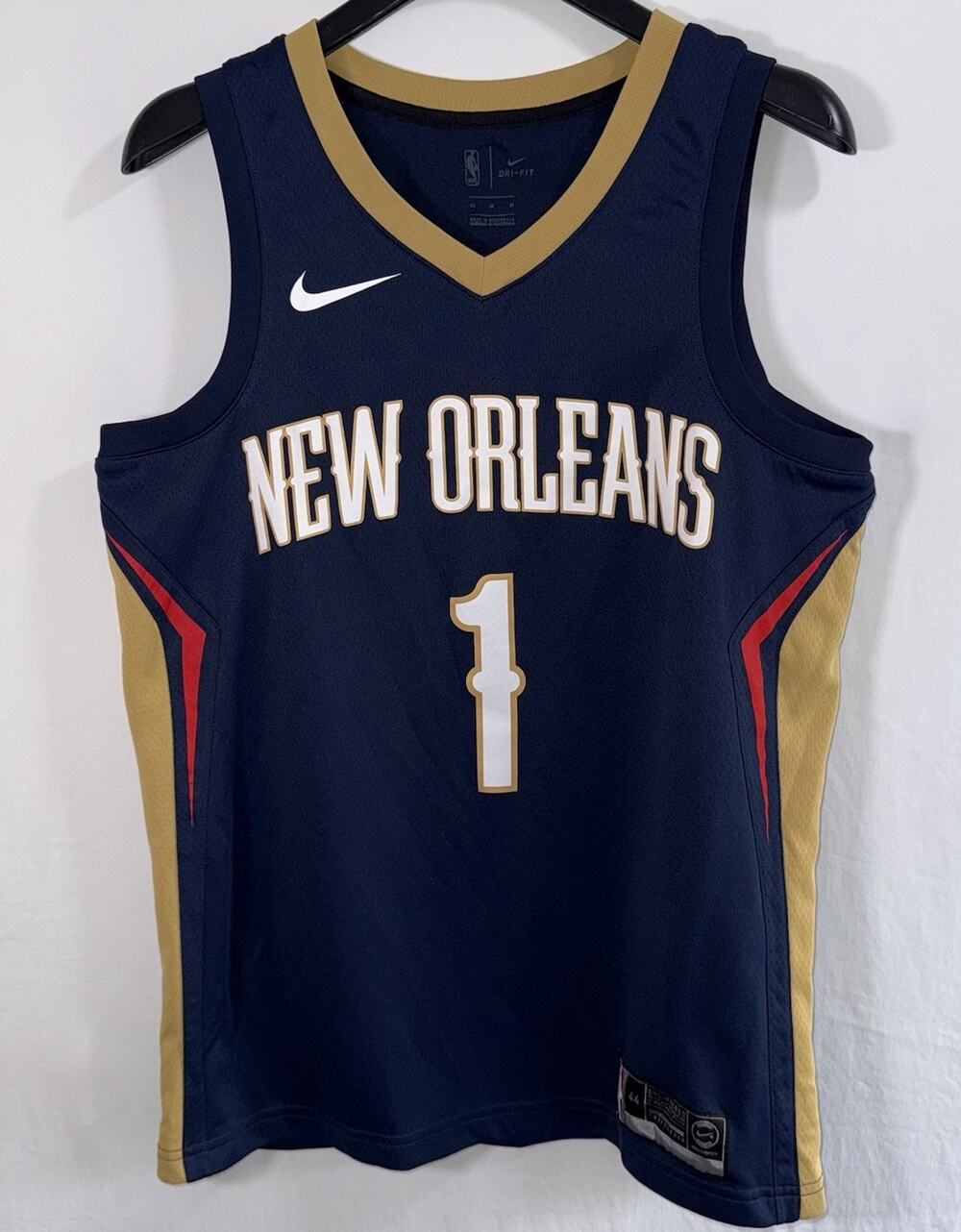 Nike New Orleans Pelicans #1 Zion Williamson Navy Blue Icon Swingman Jersey M